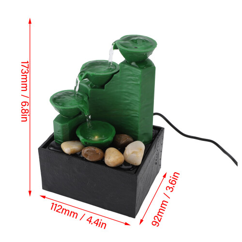 Fuente de mesa verde esmeralda 173x112x92mm USB 1