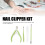 Kit de coupe-ongles en acier inoxydable vert, portable 7