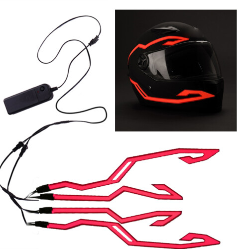 4-in-1 LED Light Strip for Helmets, 32.5CM PVC, Waterproof 1