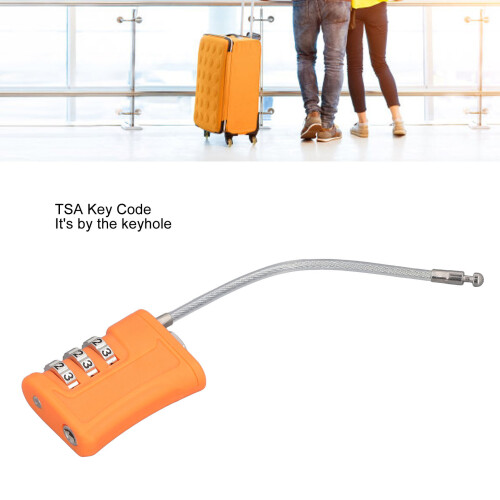 TSA 3-stelliges Vorhängeschloss, ABS+Edelstahl, orange 2