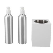 Massage Oil Heater with 2 Aluminum Bottles, Quick Heating, EU Plug