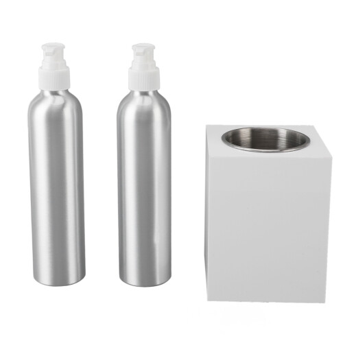 Massage Oil Heater with 2 Aluminum Bottles, Quick Heating, EU Plug