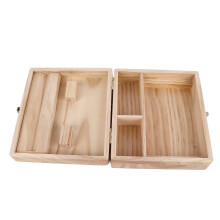 Aufbewahrungsbox mit Rollenablage, 4 Fächer, sichere Aufbewahrung, nachhaltige Holz-Feuchtigkeitsbox für Kräuter und Schmuck
