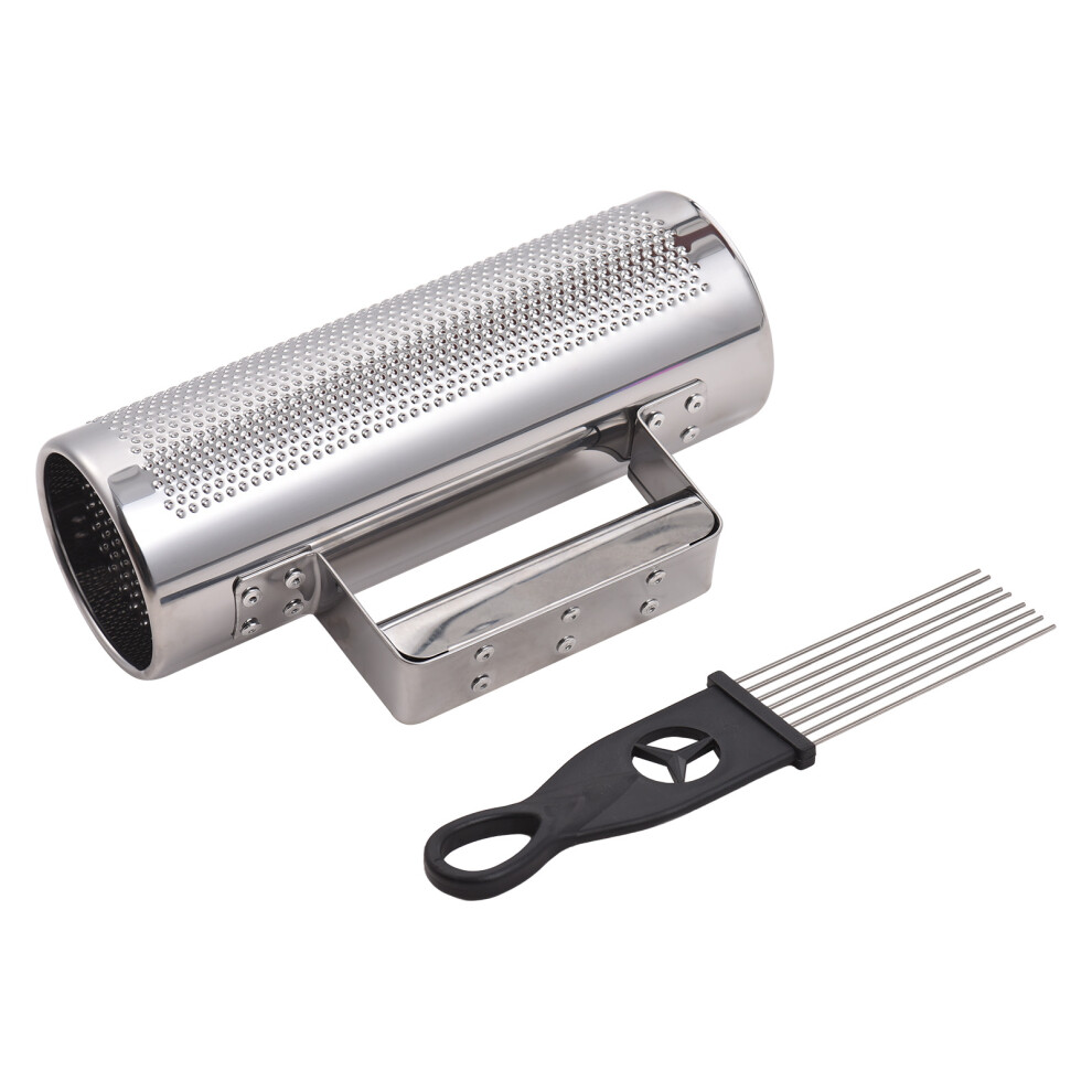 Stainless Steel Guiro Instrument 8 inch with Scraper Silver