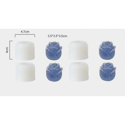 (Rose) 4pcs Silicone Ice Cube Tray 3d Teddy Bear Mold, Ice Cube Tray, Cute 3d Drink Decoration