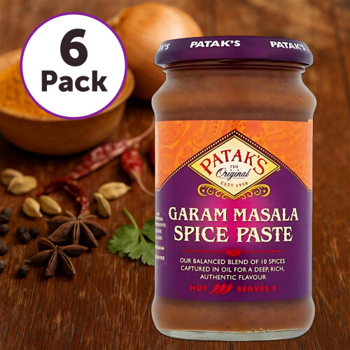 Patak's Garam Masala Paste Hot 283g (Pack of 6) | Authentic Indian Curry Paste