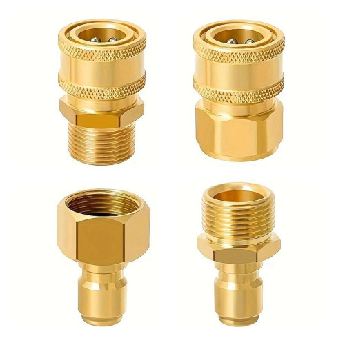Ottone 4 pezzi M22-15mm a 3/8 di pollice Quick Connect dorato