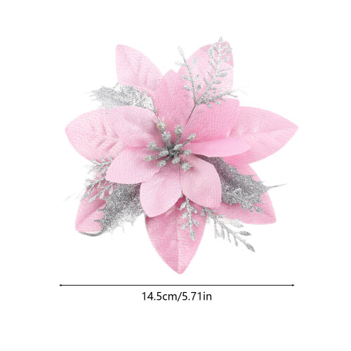 Weihnachtsblume 14,5 cm Glitzer-Ornament Stielclips 1