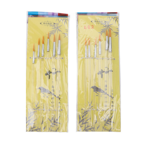 Set de 12 brochas de nylon con cabeza redonda, varilla transparente 1