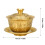 Messing-Chinesetassen-Set 300ML mit Deckel & Untersetzer, 10,4cm 2