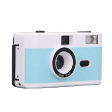 Appareil photo argentique 35 mm Bleu/Blanc 28 mm f/8, 1/120 s 1 pile AA