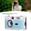Versatile 35MM Film Camera with Flash 28MM Lens Blue/White 3