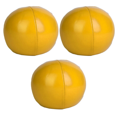 3 pcs PU Juggling Balls Set for Beginners & Professionals - Yellow 1