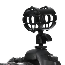 Shockproof Microphone Mount with Cold Shoe Clamp 3/8 Inch Thread for Cameras