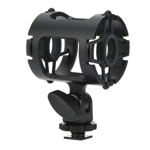 Shockproof Microphone Mount with Cold Shoe Clamp 3/8 Inch Thread for Cameras 1