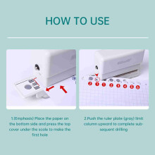Papierlocher 6-Loch 3 Blätter Kapazität Loose Leaf Puncher 5,5 mm Lochdurchmesser Mini Tragbarer Briefmarkenstanzer für A4 B5 A5