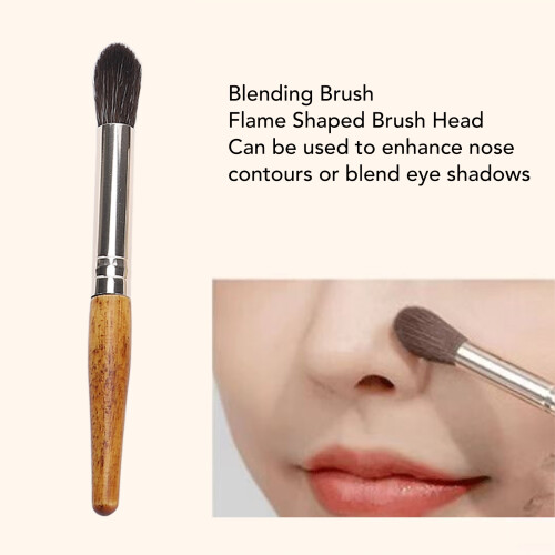 Set di 9 pennelli per trucco - colore legno, portatile 2