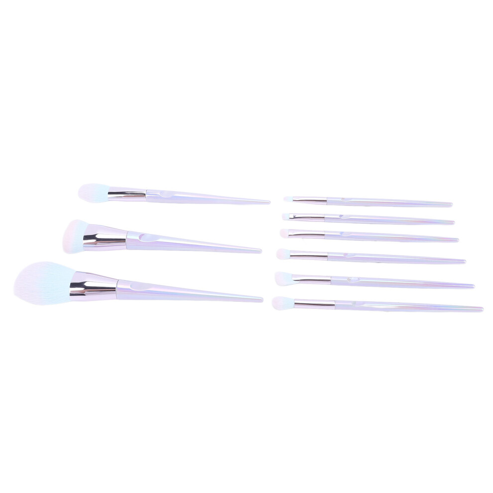 9pcs Colorful Makeup Brush Set, Fibre Hair, Aluminum Tube, For Beginners
