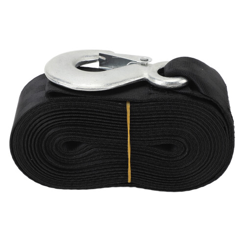 Sangle de treuil robuste 3500 lb 7,5 m 47 mm noir 2