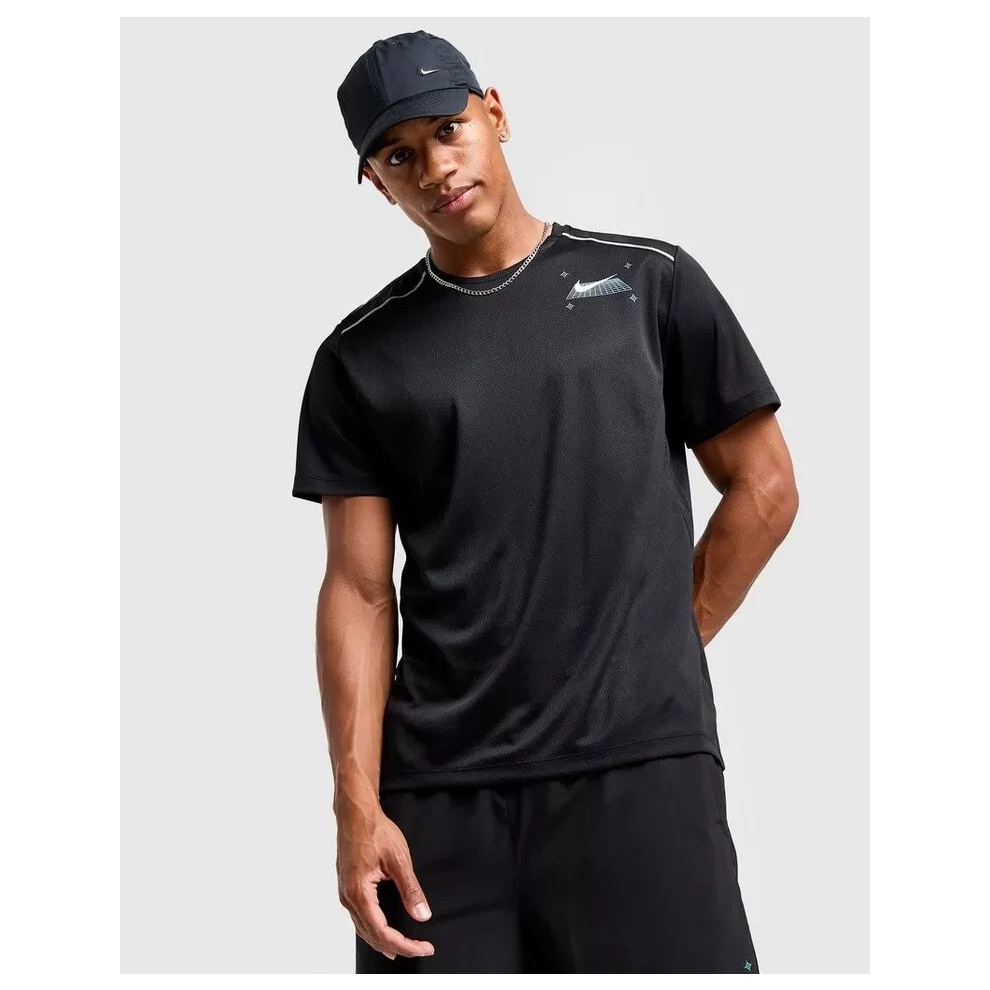 Nike (Xl) Miler Dri-Fit Crew Neck T-Shirt Men's Black