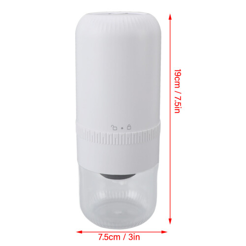 Macinacaffè elettrico per chicchi di caffè 7,5x19cm bianco 500 mAh 1
