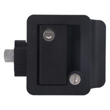 Cerradura de puerta para autocaravana negra con cerrojo de paleta de 2-3/4 x 3-3/4 pulgadas
