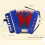 Accordéon à boutons 7 touches, 2 basses, compact, ABS, bleu 5