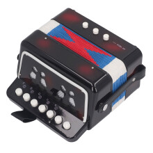 Educational Black Kids Accordion - 7-Key 2-Bass Portable & Durable