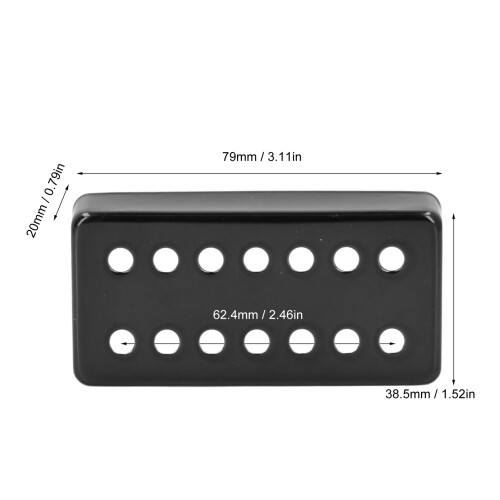 2 Stück 14-Loch Metall-Humbucker-Pickup-Abdeckung DIY 1