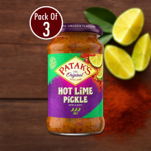 Patak's Lime Pickle Hot 283g (Pack of 3) | Authentic Indian Pickle