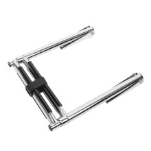 2-Schritt-Teleskop-Teleskopleiter aus Edelstahl, 588 mm, Schwarz & Silber