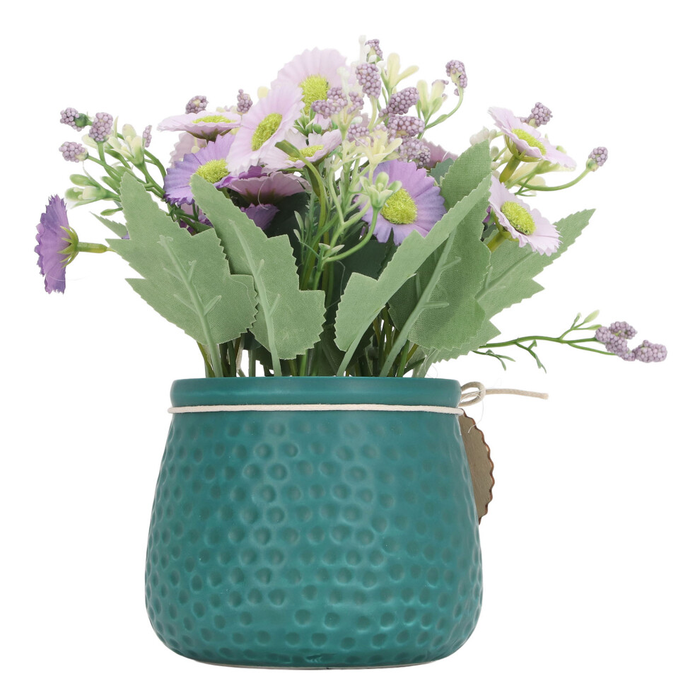 Mini Faux Daisy Plant in Purple Ceramic Pot 20cm Indoor Decor-image-OPC-PJDGYYQ-NEW