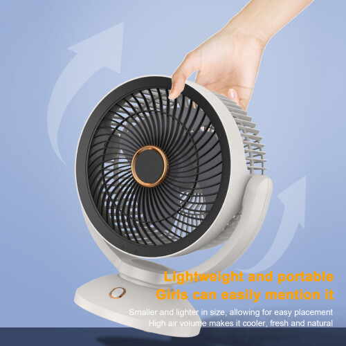 Air Circulation Table Fan with Night Light, 4-Speed, 3.7V 4000mAh, White 1