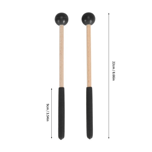 Mazo para tambor, 1 par, goma/arce, 22cm negro 1