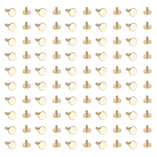 50 Sets Brass Flat Head Binding Rivets for Leather Fabric 10x12mm 2