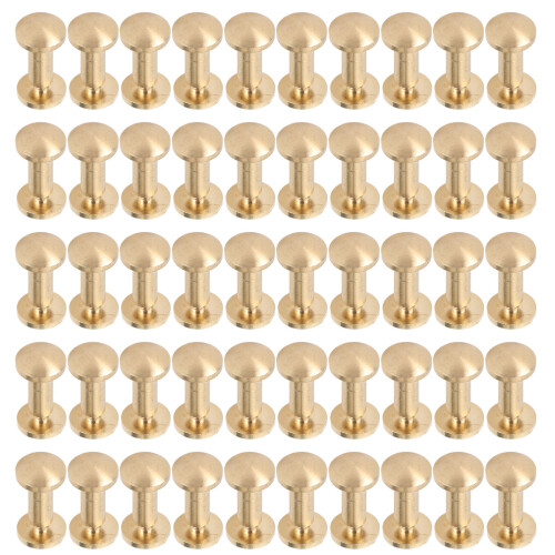 Set da 50 rivetti in ottone, testa da 8mm, perni da 7mm 2