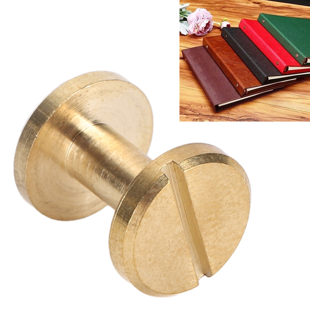 50Pcs Brass Bookbinding Rivets Set For Leathercraft Diy Repair & Decoration 10X6mm 4931335085683