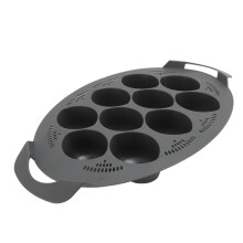 Molde para huevos escalfados de 10 cavidades blanco 38x25cm 15.0x9.8in