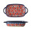 Vintage Ceramic Bakeware Hand Painted Salad Plate, Binaural Mould With Handle, Rectangular Kitchen Bakeware 1