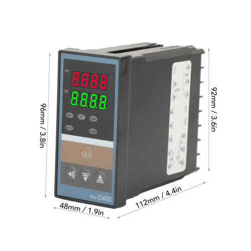 Controlador de temperatura PID 3A 220V ABS 112x48x96mm 1