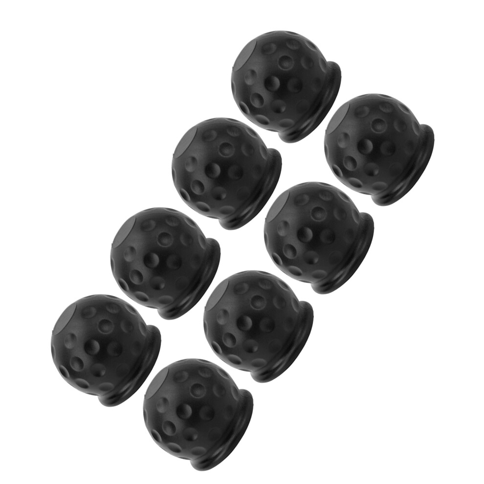8Pcs 50Mm Pvc Tow Ball Covers For Rv Caravan Truck Boat Black 7901335087205
