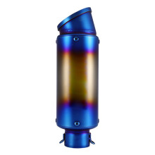 Universal Motorcycle Oblique Slip-on Exhaust 51mm Stainless Steel, Black/Blue/Ti