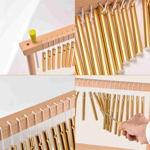 Versatile 20-Tone Chimes Set with Beech Base for Indoor and Outdoor Use 1