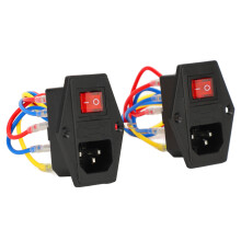 2 piezas IEC320 C14 interruptor rocker 6A 250V 5.8x4.8x3.4cm