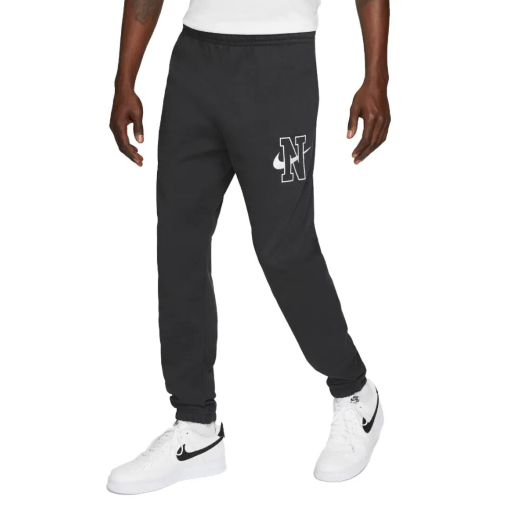 (Black, S) NIKE Mens Jogger Sportswear Club Men Fleece Full Pants Side Pockets Trousers