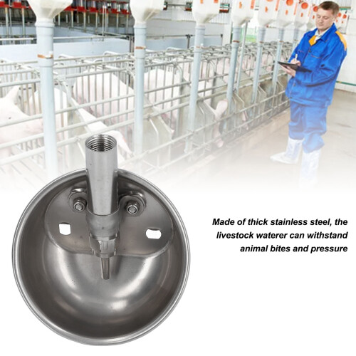 Bebedero automático para cerdos S 13x8cm acero inoxidable 2