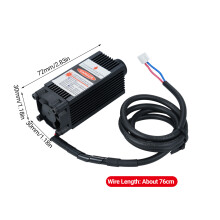 Module laser Ă 3 broches 450 nm 500 mW bleu-violet 72x30x30mm