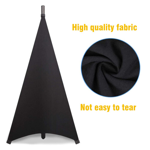 Speaker Tripod Cover DJ Stand Skirt Black Stretchable Adjustable Polyurethane 2