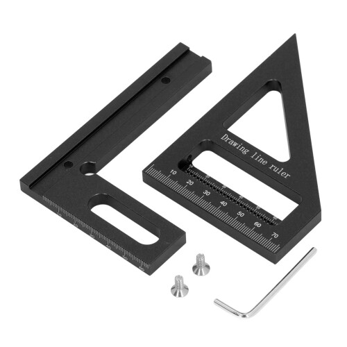 3D-Multi-Winkel-Lineal 112x85x79mm Schwarz 45/90 2