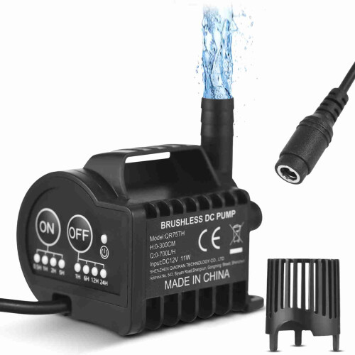 QR70TH 700L/H 66.953.331.8mm nero 12V 2